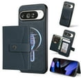 thumbnail image 1 of Detachable Magnetic Phone Cases Compatible with Google Pixel 10 / 10 Pro, Case with Card Holder, Support Magnetic Wireless Charger, Classic PU Leather Kickstand Wallet Phone Cover, Blue, 1 of 5