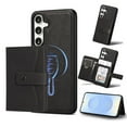 thumbnail image 1 of Detachable Magnetic Phone Cases Compatible with Samsung Galaxy A36 5G, Case with Card Holder, Support Magnetic Wireless Charger, Classic PU Leather Kickstand Wallet Phone Cover, Black, 1 of 5