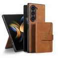 thumbnail image 1 of Detachable Magnetic Phone Cases Compatible with Samsung Galaxy Z Fold 7, Case with Card Holder, Support Magnetic Wireless Charger, Classic PU Leather Kickstand Wallet Phone Cover, Brown, 1 of 6
