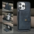 thumbnail image 1 of Detachable Magnetic Phone Cases Compatible with iPhone 16 Pro Max, Case with Card Holder, Compatible with Magsafe, Classic PU Leather Kickstand Wallet Phone Cover for iPhone 16 Pro Max, Blue, 1 of 9