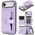 thumbnail image 1 of Detachable Magnetic Phone Cases Compatible with iPhone Air, Case with Card Holder, Compatible with Magsafe, Classic PU Leather Kickstand Wallet Phone Cover for iPhone Air, Purple, 1 of 8