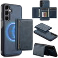 thumbnail image 1 of Detachable Magnetic Wallet Case for Samsung Galaxy S25, Premium PU Leather RFID Blocking Card Holder with Kickstand, TPU Shockproof Protective Slim Cover, Wireless Charging Compatible, Blue, 1 of 11