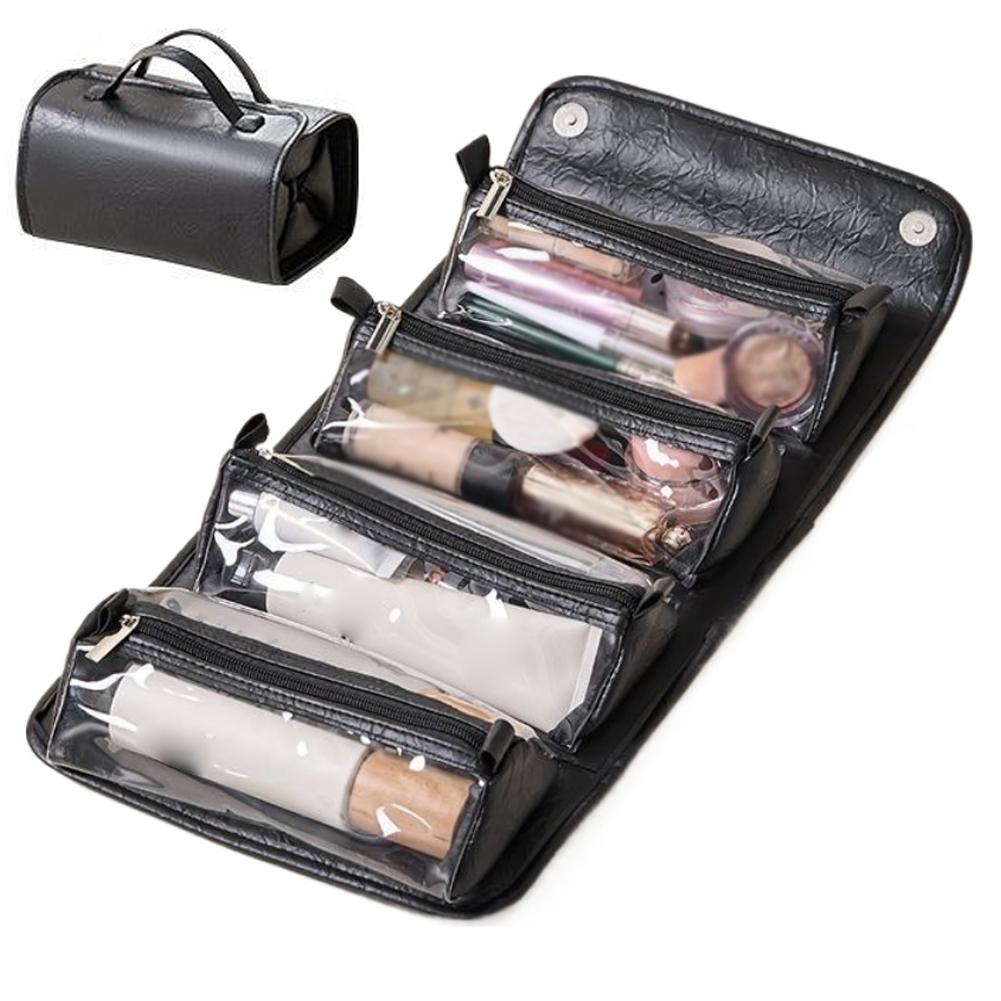 Detachable Makeup Bag, 4 in 1 Detachable Cosmetic Bag, Roll Up Hanging ...