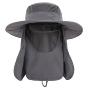 Detachable Neck Flap and Face Cover Sun Hat - Wide Brim Fishing Cap for Men and Women, Ideal for Travel