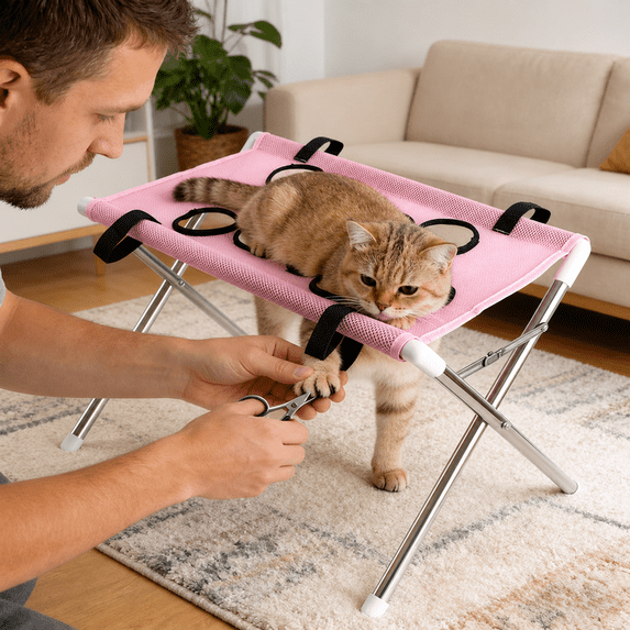 Detachable Pet Grooming Bed, Defend Scratch and Defend Bark Small Dog Hammocks, Pet Bathing Rack Suitable for Pet Nail Trimming Bathing and Hair Trimming