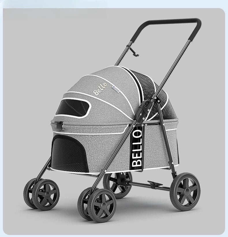 Detachable Pet Stroller Dog Cart with Aluminum Alloy Frame 4 Wheel Cat