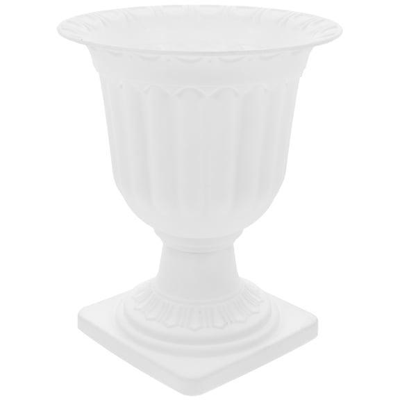FRCOLOR Creative White Plastic Flower Pot Reusable Planter for Front Porch and Walkway