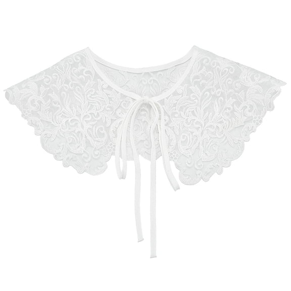 Detachable Polyester Embroidery Lady's Collars Mini Cape Garment Accessories Flower 440x140mm for DIY