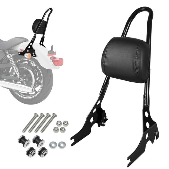 Detachable Rear Passenger Backrest Sissy Bar Seat Pad Compatible with for Harley Davidson Sportster XL 883 1200 2004-Up