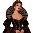 thumbnail image 1 of Detachable Ruffle Collar Halloween Gothic Accessory for Women Men Cosplay Party Dress Up Style, 1 of 5
