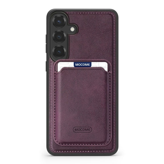 Detachable for Samsung Galaxy S24 Wallet Case with Card Holder, Magnetic PU Leather Credit Card Bag Protective Cover for Samsung Galaxy S24 Support Wireless Charging, Darkpurple