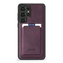 Detachable for Samsung Galaxy S25 Ultra Wallet Case with Card Holder, Magnetic PU Leather Credit Card Bag Protective Cover for Samsung Galaxy S25 Ultra Support Wireless Charging, Darkpurple