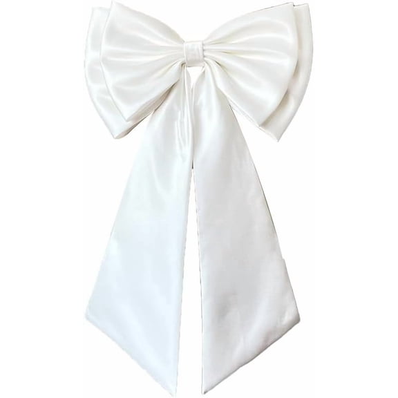 Detachable Satin Bow for Wedding Dress Bowknot with Irregular Tulle Tail
