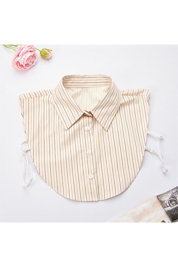 Detachable Shirt Collar, Striped Pattern Half High Collar for Versatile Layering with Dresses, Simple and Elegant Accessory, Easy to Wear for Different Styles, Suitable for Office and Daily Wear