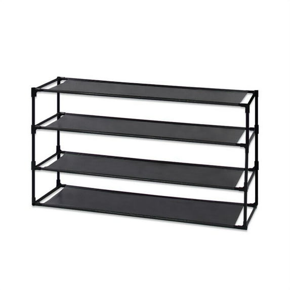 Detachable Shoe Rack Steel Shelves espresso finish metal pipes non woven fabric shoe shoe tower