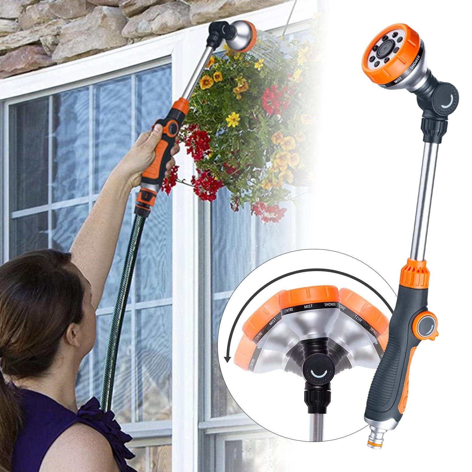 Detachable Shower Head with Long Hose High Pressure Light up tooth