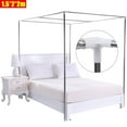 thumbnail image 1 of Detachable Silver Stainless Steel Bedding Canopy Frame for Four Corner Bed for Twin/Queen/California King Size, 1 of 6
