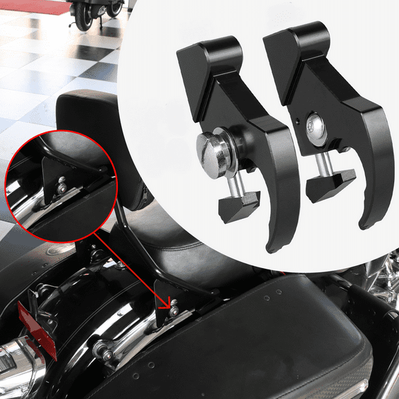 Detachable Sissy Bar Luggage Rack Docking Latch Clips Kit with Installing screws Compatible With For Harley Touring 1986-2021 Street Glide Electra Glide Road Glide FLHR FLHX