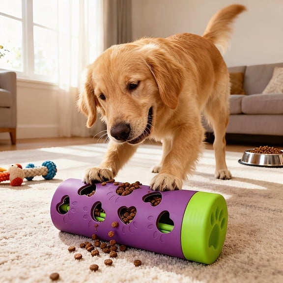 Detachable Slow Feeder Pet Toy and Treat Dispenser Roller for Indoor and Outdoor Use, Energy-Consuming Boredom Buster for Small to Medium Cats and Dogs