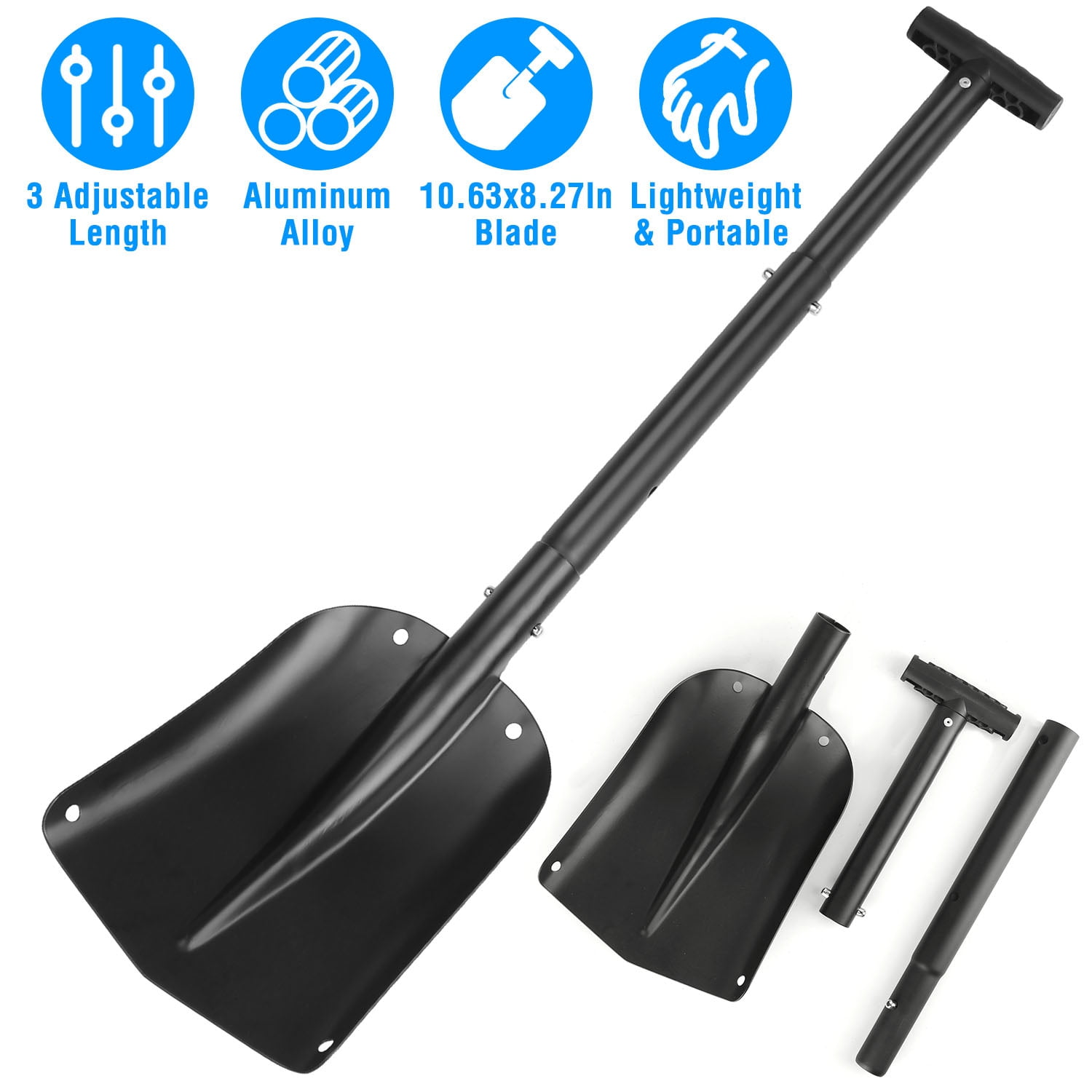 Detachable Snow Shovel iMounTEK Portable Aluminum Snow Shovel Folding