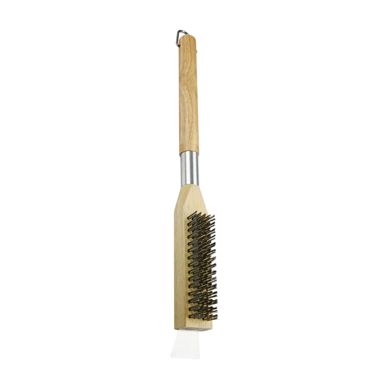 Detachable Steel Bristles Pizza Oven Brush With Ergonomic Handle and Scraper For Oven Grills Stone Cleaning Daily Use
