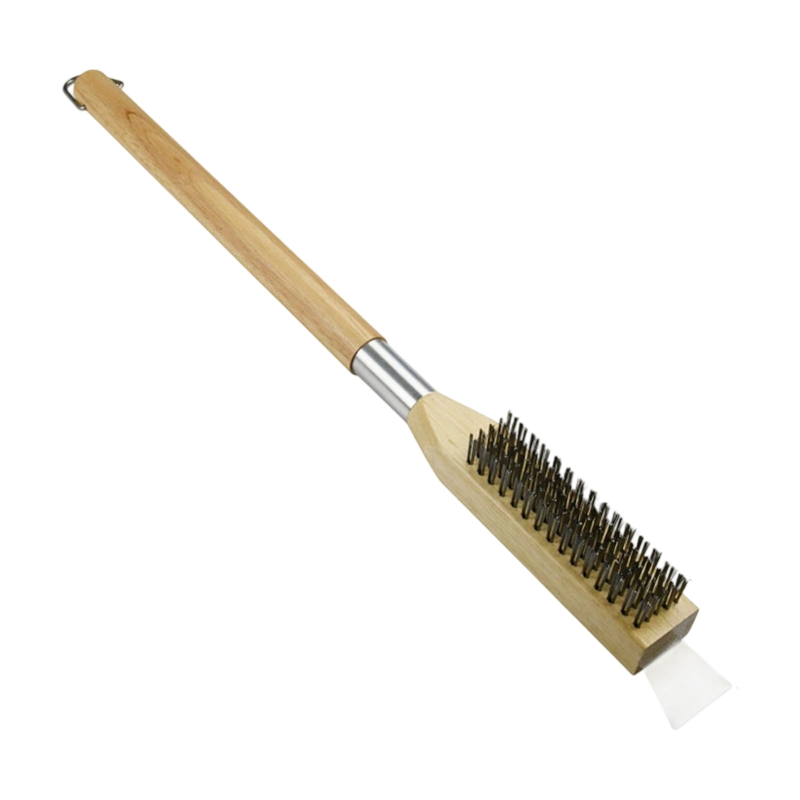 Detachable Steel Bristles Pizza Oven Brush With Ergonomic Handle and Scraper For Oven Grills Stone Cleaning Daily Use