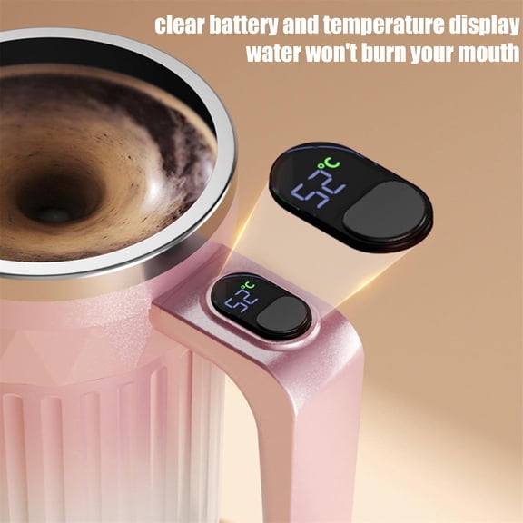 Detachable Stirrer Self Mixing Cup, Touch Control Heating Mug for Home Beverage