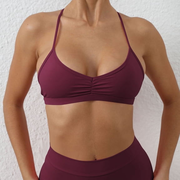 Detachable Strap Yoga Top Women's Tight Quick Drying Sports Yoga Bra Outdoor Running Beauty Back Fitness Underwear Padded Underwire Bras for Women Womens Bras Bras Sports Womens Bras Comfortable Wide