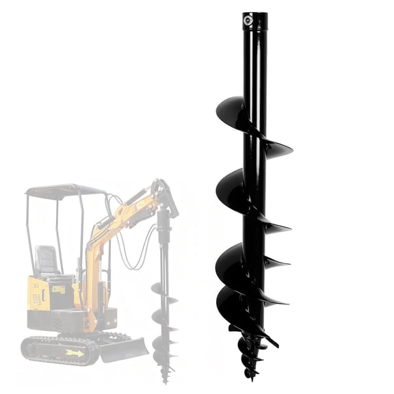 Detachable Structural Alloy Steel Auger Drill Bit, Post Hole Digger With Pin Connection, Wear Resistant Drill Auger for Planting with 1.8 inch Connection Size