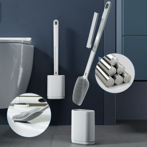Detachable Toilet Brush with Long Handle and Base Soft Rubber Bristles for No Dead Corners Cleaning Tool for Bathroom Sanitation and Household Hygiene Topliu