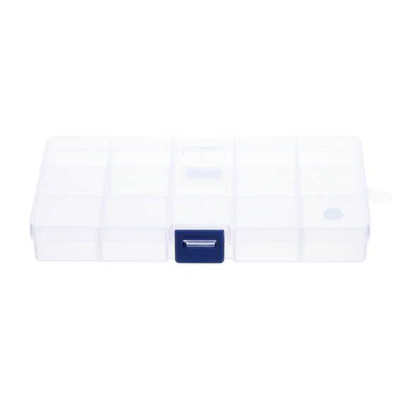Detachable Transparent Plastic Compartment Organizer, 6.9 x 4 x 0.8in Clear Jewelry Storage Box for Small Parts and Beads, Fishing Gear Container with Dividers C