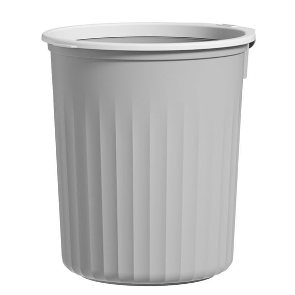 Detachable Trash Can, Gray Household Trash Can with Pressure Ring, Easy Clean Plastic Wastebasket for Kitchen Bathroom Office, Button Design