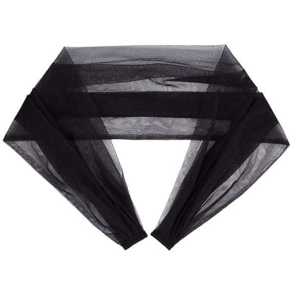 Detachable Tulle Sleeves 43inch Black Bridal Tulle Shawl Lace Dress Sheer Capes Cover Up Accessory for Wedding Costume Formal Party Prom