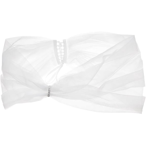Detachable Tulle Sleeves 43inch White Bridal Tulle Lace Up Shawl Lace Sheer Puffy Sleeves Dress Sheer Capes Cover Up DIY