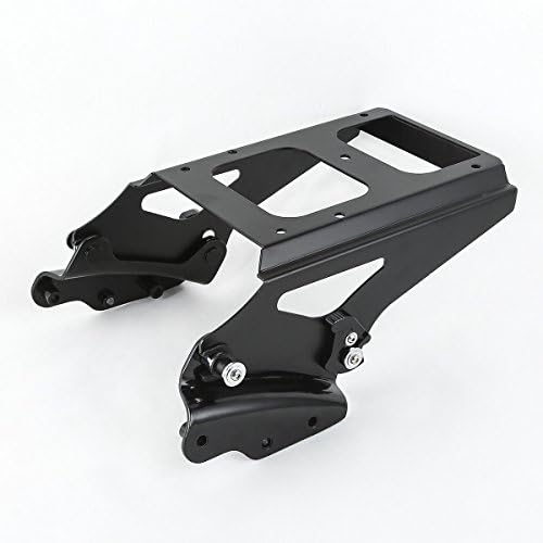Detachable Two Up Tour Pack Mounting Luggage Rack + 4 Point Docking Hardware Fits Harley Touring Cvo Road Glide Street Glide Road King 2009 2013 Black