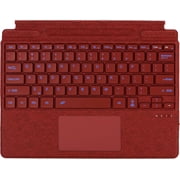 Detachable Type Cover for Microsoft Surface Pro Copilot+ 11th Edition, Pro 11,10,9,8, Pro X 13 inch, Touchpad, Pen Holder,Poppy Red