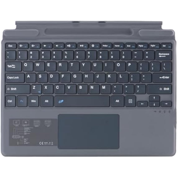 Detachable Type Cover for Microsoft Surface Pro Copilot+ (11th Edition)/Pro 11/10/9/8/X,13",Keyboard with Touchpad & Pen Holder,Gray Without Backlit