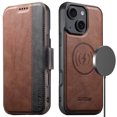 thumbnail image 1 of Detachable Wallet 2 in 1 Case For iPhone 13, PU Leather Flip Kickstand Cover with [Compatible with MagSafe][RFID Blocking][3 Card Holder & 1 Slide Sot][Magnetic Closure],Brown, 1 of 10