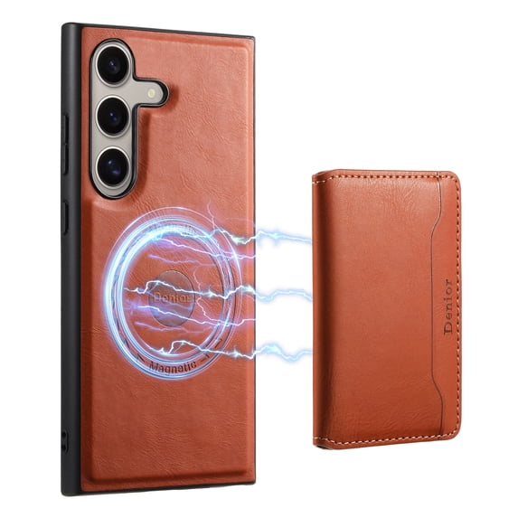 Detachable Wallet Card Case For Samsung S23 Plus,Wallet Case Credit Card Holder, Premium Leather Kickstand Flip Hidden Magnetic Clasp Durable Shockproof Protective for Samsung Galaxy S23 Plus,brown