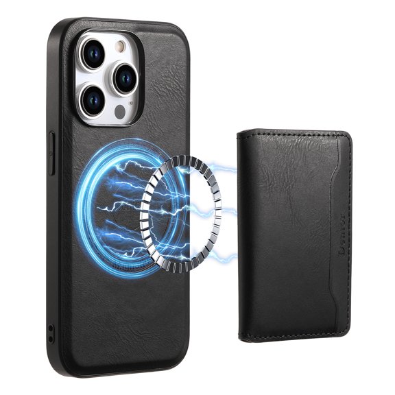 Detachable Wallet Card Case For iPhone 12 / 12 Pro Wallet Case Credit Card Holder, Premium Leather Kickstand Flip Hidden Magnetic Clasp Durable Shockproof Protective For iPhone 12 / 12 Pro, Black