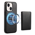 thumbnail image 1 of Detachable Wallet Card Case For iPhone 15 Wallet Case Credit Card Holder, Premium Leather Kickstand Flip Hidden Magnetic Clasp Durable Shockproof Protective For iPhone 15, Black, 1 of 11