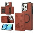 thumbnail image 1 of Detachable Wallet Case For iPhone 13 Pro 2 in 1 removable Compatible with MagSafe Magnetic RFID Blocking Premium PU Leather Flip Case Card Slots Kickstand For iPhone 13 Pro, Winered, 1 of 10