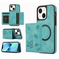 thumbnail image 1 of Detachable Wallet Case For iPhone 15 Plus 2 in 1 removable Compatible with MagSafe Magnetic RFID Blocking Premium PU Leather Flip Case Card Slots Kickstand For iPhone 15 Plus, Green, 1 of 10