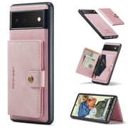 Detachable Wallet Case for Google Pixel 6 Pro 5G 2021, Allytech PU Leather Credit Card Slot Holder Kickstand Flip Magnetic Snap 2 in 1 Functional Wallet Case for Pixel 6 Pro 6.7, Pink