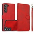 thumbnail image 1 of Detachable Wallet Case for Samsung Galaxy S23 Plus, Removable PU Leather Wrist Hand Strap 2 in 1 Design Flip Folio Cover with Card Slots Holder Magnetic Car Mount Kickstand Protective Case,Red, 1 of 7