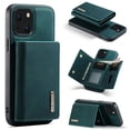 thumbnail image 1 of Detachable Wallet Case for iPhone 13 6.1" 2021, Allytech PU Leather Anti-Scratch Shockproof 2 in 1 Kickstand Magnetic Snap Business Style Purse Case with [7 Card Slots] for iPhone 13, Green, 1 of 6