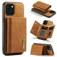 thumbnail image 1 of Detachable Wallet Case for iPhone 13 Mini 5.4" 2021, Allytech PU Leather Anti-Scratch Shockproof 2 in 1 Kickstand Magnetic Snap Business Style Purse Case with [7 Card Slots] for iPhone 13 Mini, Brown, 1 of 6