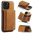 thumbnail image 1 of Detachable Wallet Case for iPhone 13 Pro 6.1" 2021, Allytech PU Leather Anti-Scratch Shockproof 2 in 1 Kickstand Magnetic Snap Business Style Purse Case with [7 Card Slots] for iPhone 13 Pro, Brown, 1 of 6