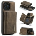 thumbnail image 1 of Detachable Wallet Case for iPhone 13 Pro 6.1" 2021, Allytech PU Leather Anti-Scratch Shockproof 2 in 1 Kickstand Magnetic Snap Business Style Purse Case with [7 Card Slots] for iPhone 13 Pro, Coffee, 1 of 6