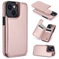thumbnail image 1 of Detachable Wallet Case for iPhone 15 RFID Blocking Card Slots Holder Premium PU Leather Magnetic Kickstand Shockproof Removable Flip Protective Cover 6.1 inch, Rosegold, 1 of 11